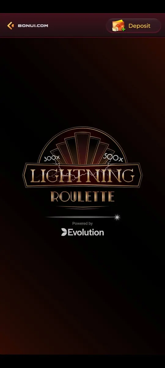 BONU1 Lightning Roulette game screen